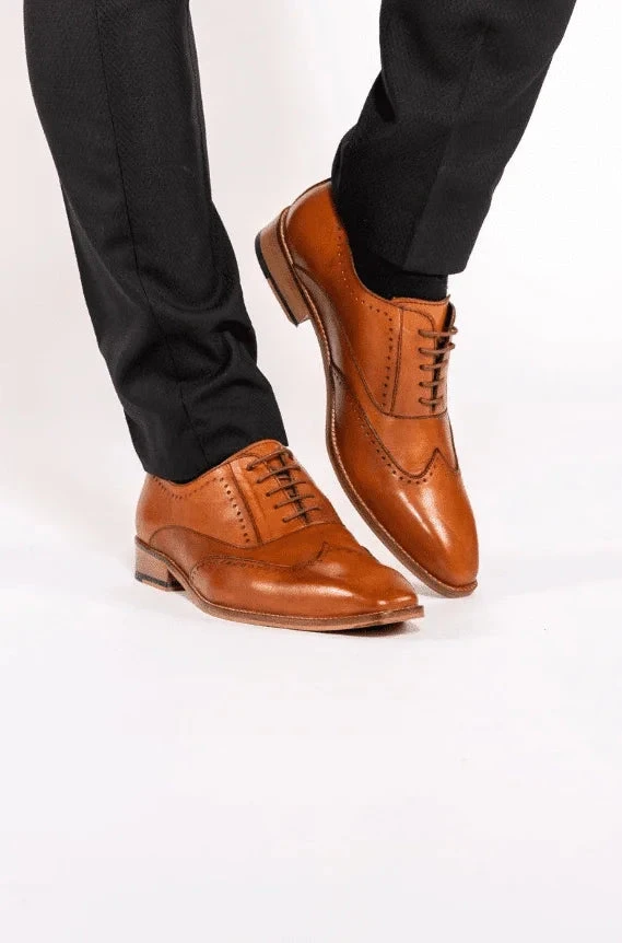 Braune Lederschuhe, Marc Darcy Carson, Wingtip Brogues 4 Braune Lederschuhe, Marc Darcy Carson, Wingtip Brogues – Bild 4
