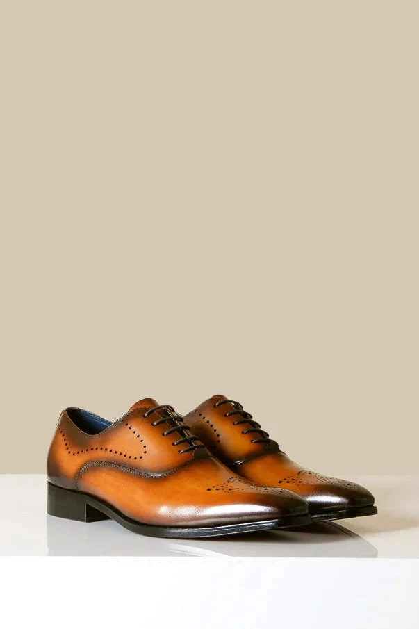 Braune Lederschuhe, Marc Darcy Jake - Wingtip Brogue 2 Braune Lederschuhe, Marc Darcy Jake - Wingtip Brogue – Bild 2