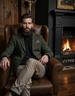 Business Casual Outfit: Sophisticated Green & Black Contrast