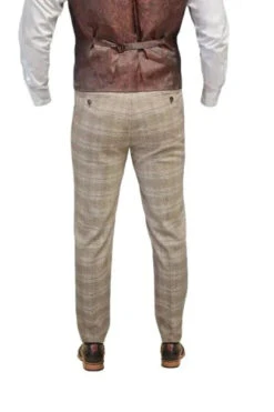 CASTLESON - Hose Captain Karomuster Beige 5 CASTLESON - Hose Captain Karomuster Beige -Herrenanzug Geschäft castleson hose captain karomuster beige 172