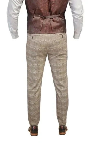 CASTLESON - Hose Captain Karomuster Beige 3 CASTLESON - Hose Captain Karomuster Beige – Bild 3