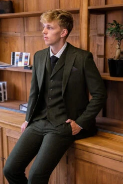 CASTLESON - Sakko Chief Olive Tweed