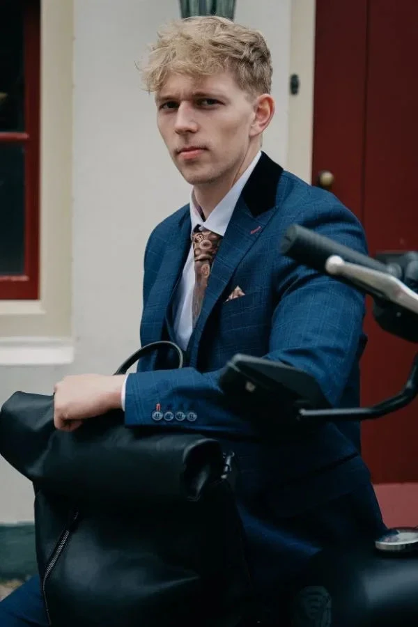 CASTLESON - Sakko Corporal Check Navy 3 CASTLESON - Sakko Corporal Check Navy – Bild 3