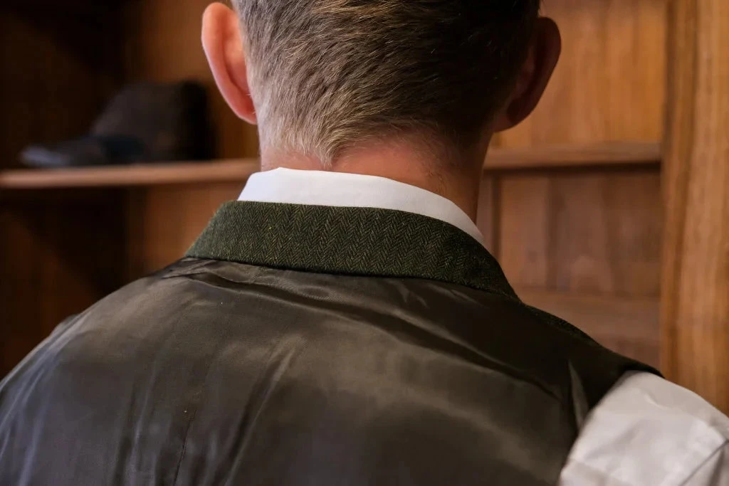 CASTLESON - Weste Chief Olive Tweed 4 CASTLESON - Weste Chief Olive Tweed – Bild 4