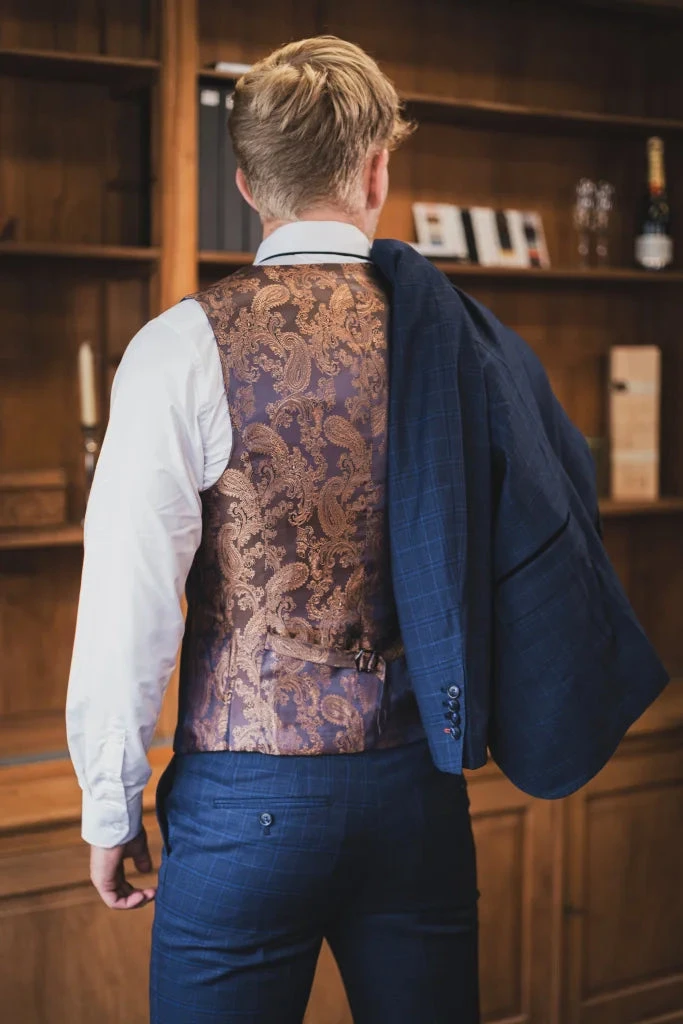 CASTLESON - Weste Corporal Check Navy 2 CASTLESON - Weste Corporal Check Navy – Bild 2