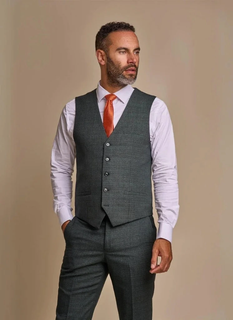 Cavani Caridi - Weste Olivgrün 4 Cavani Caridi - Weste Olivgrün – Bild 4