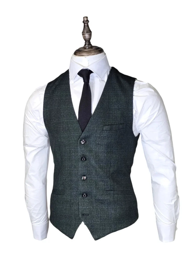 Cavani Caridi - Weste Olivgrün 2 Cavani Caridi - Weste Olivgrün – Bild 2