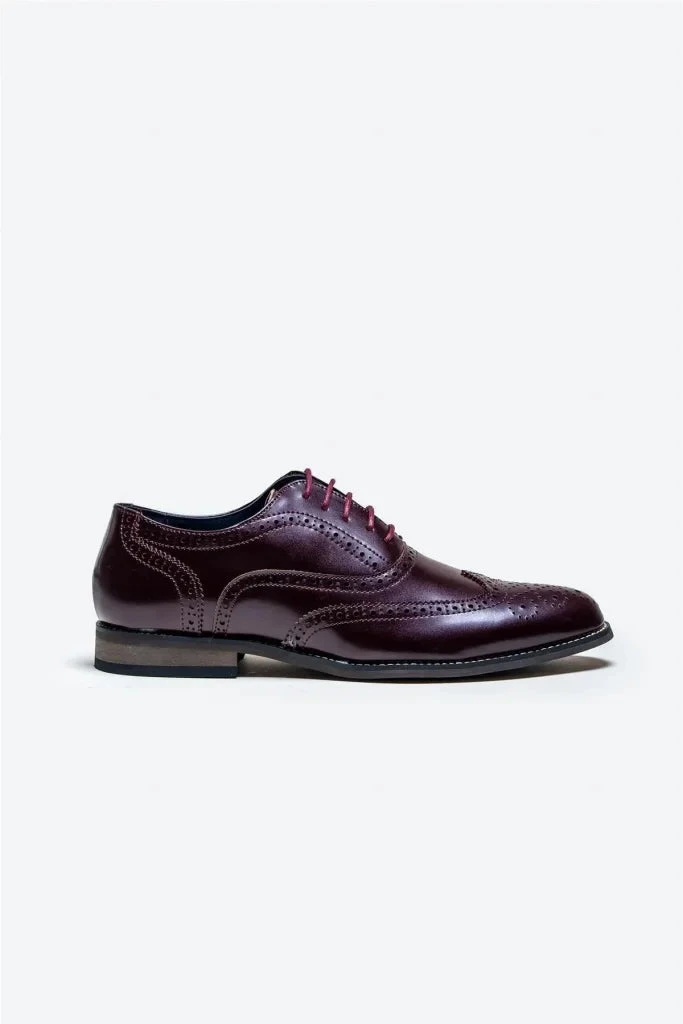 Cavani Clark Schuhe Weinrot - Wingtip Brogue 1 Cavani Clark Schuhe Weinrot - Wingtip Brogue