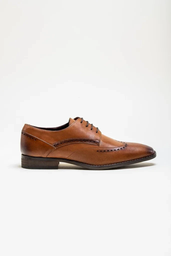 Cavani Lisbon Schuhe Hellbraun - Wingtip Brogue 1 Cavani Lisbon Schuhe Hellbraun - Wingtip Brogue