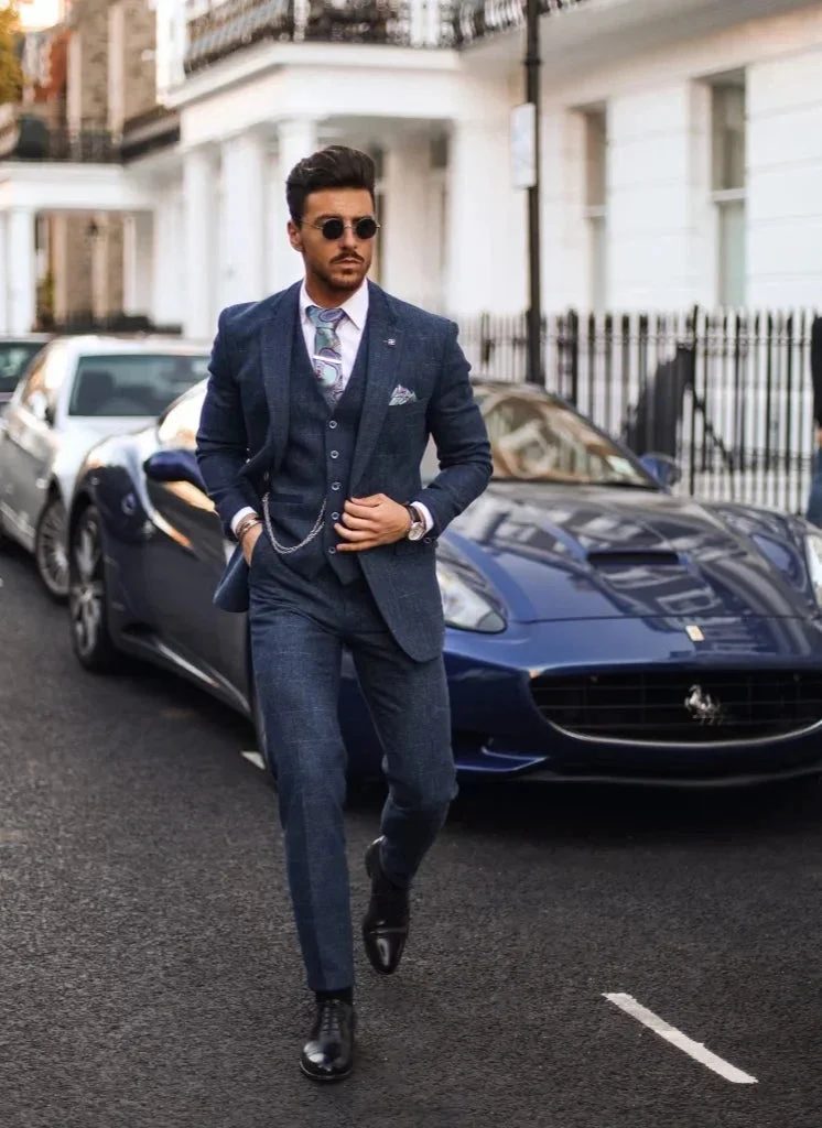 Cavani - Sakko Carnegi Marineblau Tweed 2 Cavani - Sakko Carnegi Marineblau Tweed – Bild 2