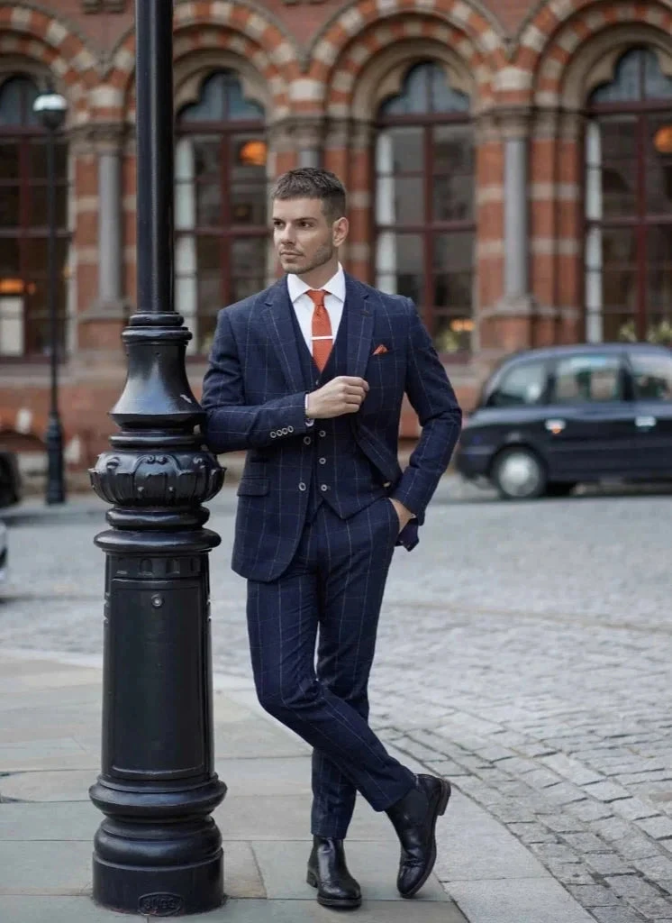 Cavani - Sakko Karomuster Angels Marineblau 4 Cavani - Sakko Karomuster Angels Marineblau – Bild 4