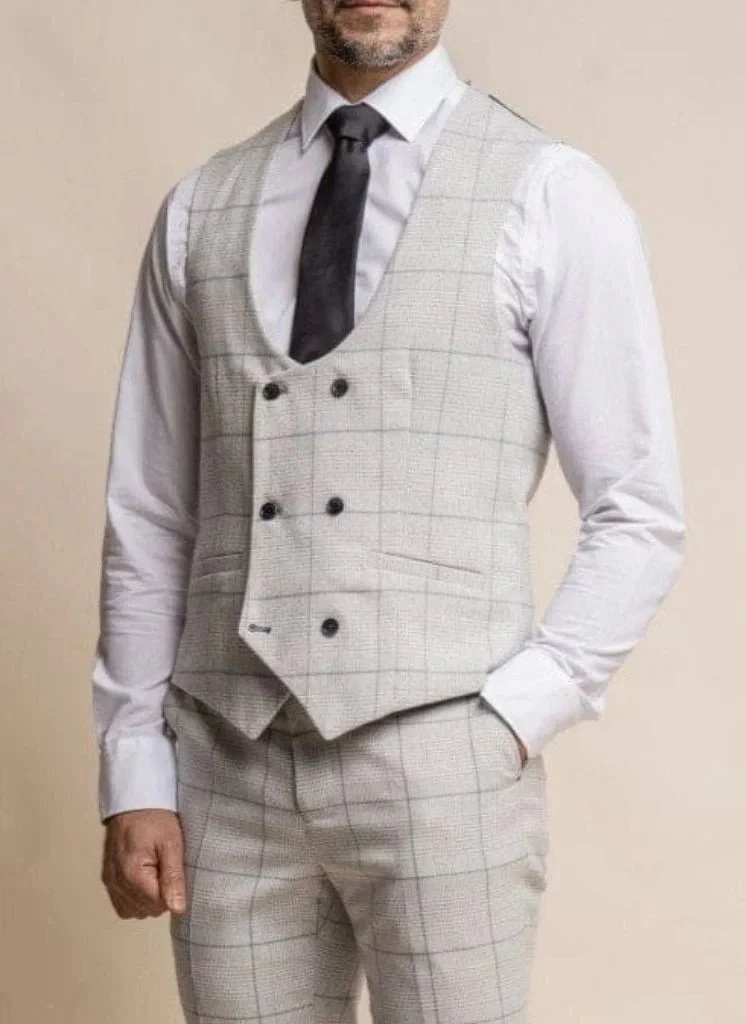 Cavani - Weste Check Radika Grey 1 Cavani - Weste Check Radika Grey