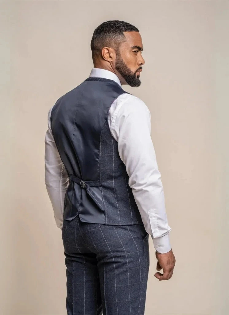 Cavani - Weste Karomuster Angels Marineblau 2 Cavani - Weste Karomuster Angels Marineblau – Bild 2