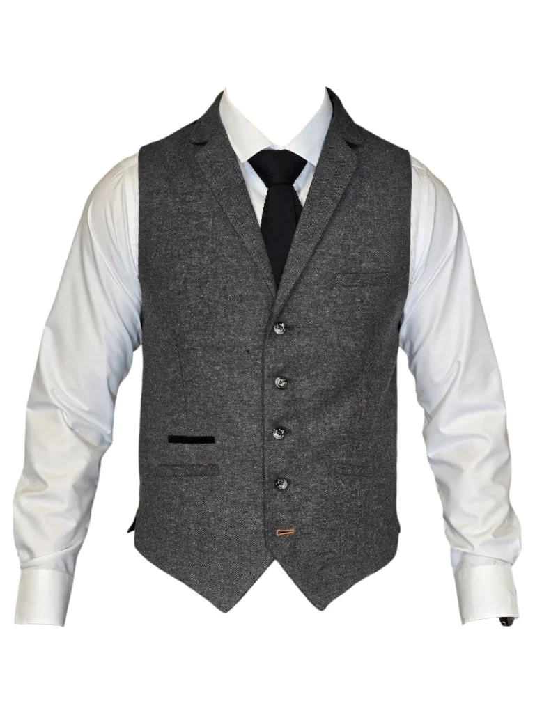 Cavani - Weste Martez Grau Tweed 1 Cavani - Weste Martez Grau Tweed