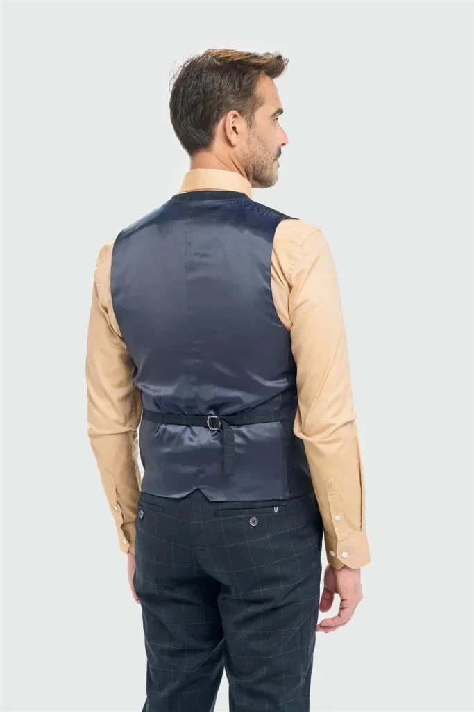 Cavani – Weste Torino Navy Einreihig 3 Cavani – Weste Torino Navy Einreihig – Bild 3