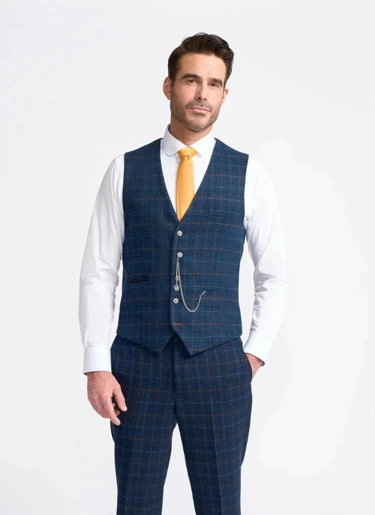 Cavani - Weste Tweed Cody Blau 1 Cavani - Weste Tweed Cody Blau