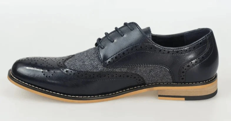 Dunkelblaue Tweed Schuhe | Cavani Horatio Navy 5 Dunkelblaue Tweed Schuhe | Cavani Horatio Navy – Bild 5