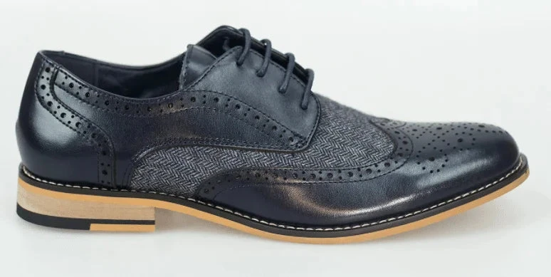 Dunkelblaue Tweed Schuhe | Cavani Horatio Navy 1 Dunkelblaue Tweed Schuhe | Cavani Horatio Navy