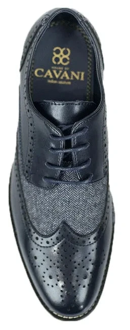 Dunkelblaue Tweed Schuhe | Cavani Horatio Navy 2 Dunkelblaue Tweed Schuhe | Cavani Horatio Navy – Bild 2
