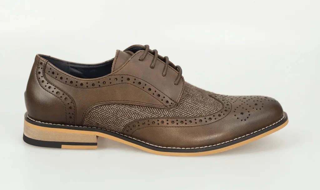 Dunkelbraune Tweed Schuhe | Cavani Horatio Brown 1 Dunkelbraune Tweed Schuhe | Cavani Horatio Brown