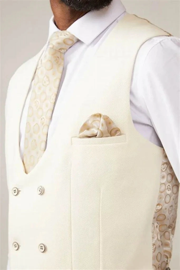 Kelvin Creme Weste - Doppelreihig 5 Kelvin Creme Weste - Doppelreihig – Bild 5