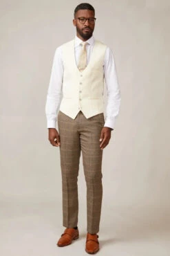 Kelvin Creme Weste - Einreihig 9 Kelvin Creme Weste - Einreihig -Herrenanzug Geschäft kelvin creme weste einreihig 723