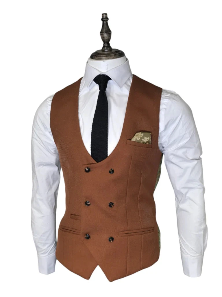 Kelvin Hellbraunes Weste - Doppelreihig 7 Kelvin Hellbraunes Weste - Doppelreihig – Bild 7