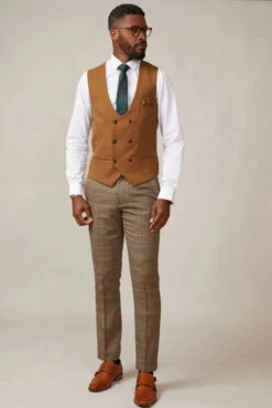 Kelvin Hellbraunes Weste - Doppelreihig 10 Kelvin Hellbraunes Weste - Doppelreihig -Herrenanzug Geschäft kelvin hellbraunes weste doppelreihig 978