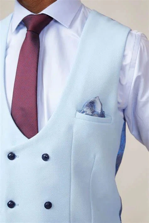 Kelvin Himmelblaues Weste - Doppelreihig 2 Kelvin Himmelblaues Weste - Doppelreihig – Bild 2