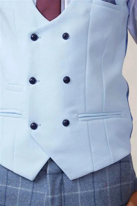 Kelvin Himmelblaues Weste - Doppelreihig 4 Kelvin Himmelblaues Weste - Doppelreihig – Bild 4