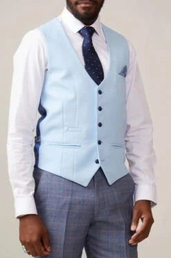 Kelvin Himmelblaues Weste - Einreihig