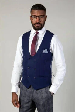 Kelvin Königsblaues Weste - Doppelreihig 7 Kelvin Königsblaues Weste - Doppelreihig -Herrenanzug Geschäft kelvin koenigsblaues weste doppelreihig 712