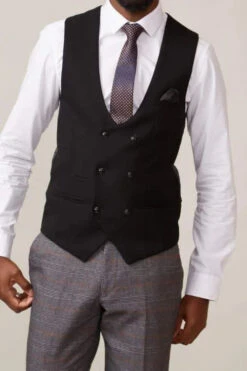 Kelvin Schwarzes Weste - Doppelreihig 8 Kelvin Schwarzes Weste - Doppelreihig -Herrenanzug Geschäft kelvin schwarzes weste doppelreihig 121