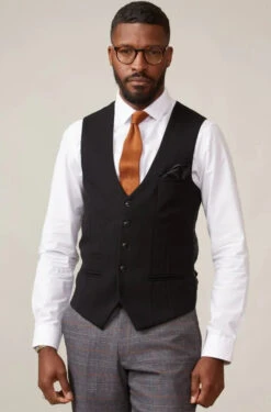 Kelvin Schwarzes Weste - Einreihig