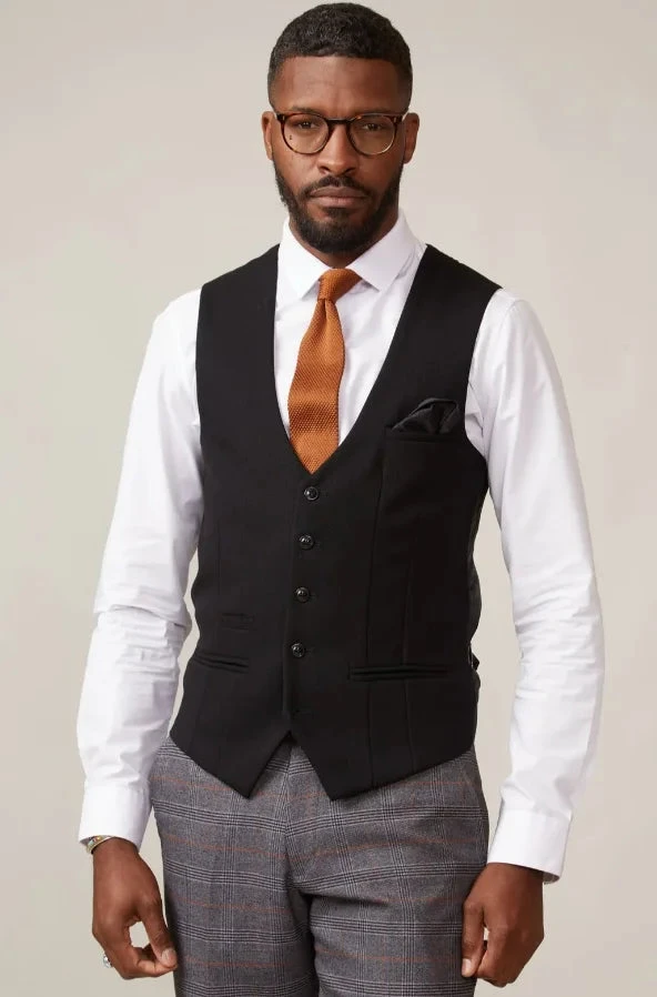 Kelvin Schwarzes Weste - Einreihig 1 Kelvin Schwarzes Weste - Einreihig