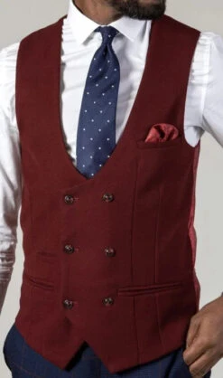 Kelvin Weinrotes Weste - Doppelreihig