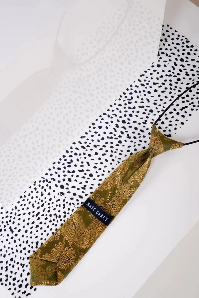 Kinderkrawatte Beige-Gold Paisley 2 Kinderkrawatte Beige-Gold Paisley – Bild 2