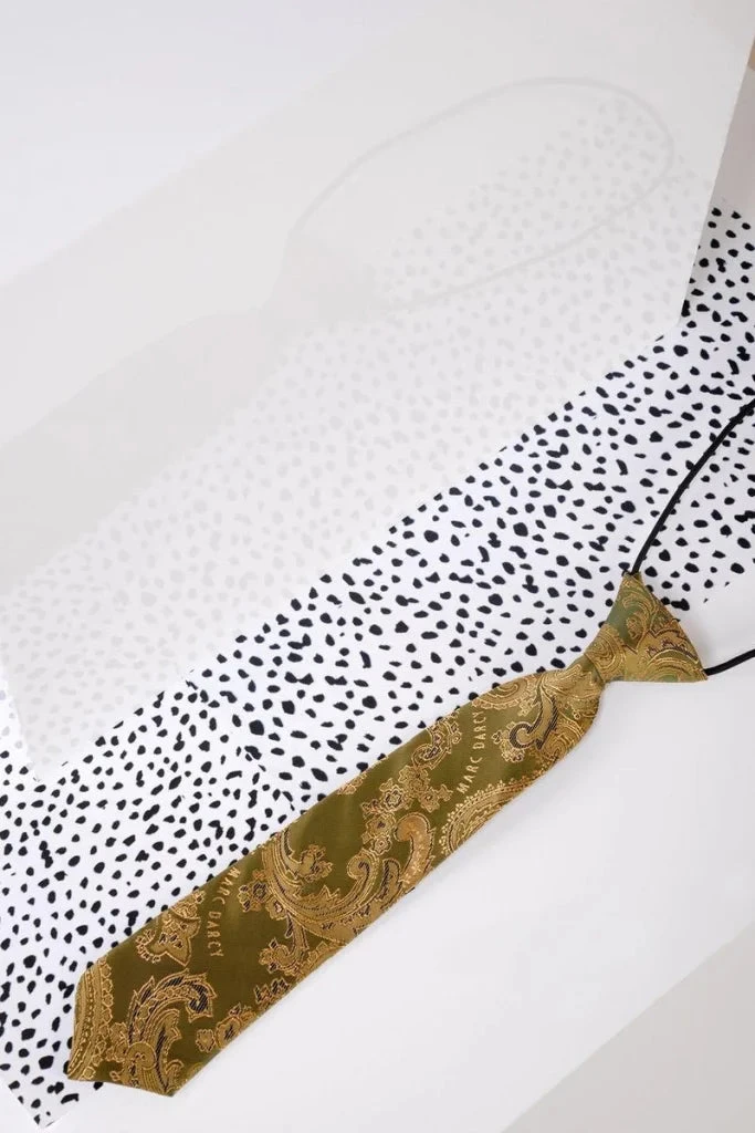 Kinderkrawatte Beige-Gold Paisley 4 Kinderkrawatte Beige-Gold Paisley – Bild 4