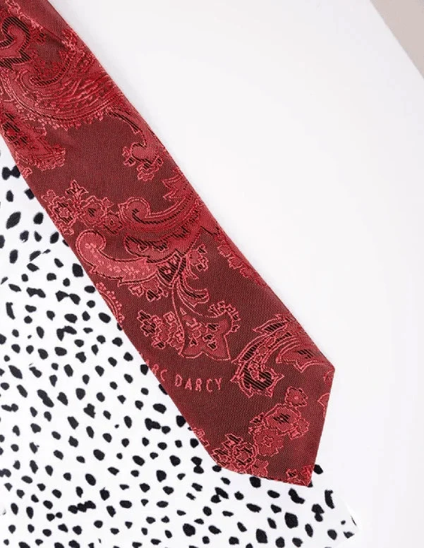 Kinderkrawatte Weinrot Paisley 2 Kinderkrawatte Weinrot Paisley – Bild 2