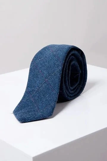 Krawatte Dion Blau Tweed Stil 1 Krawatte Dion Blau Tweed Stil