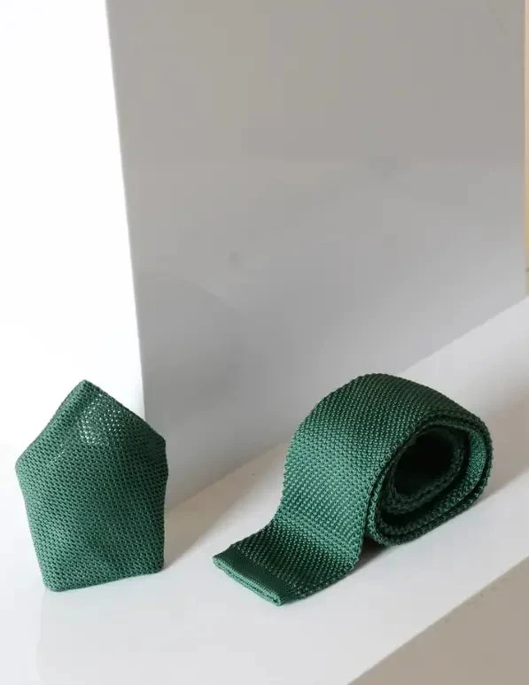 Krawatte Olive Green Gestrickt | Marc Darcy 2 Krawatte Olive Green Gestrickt | Marc Darcy – Bild 2