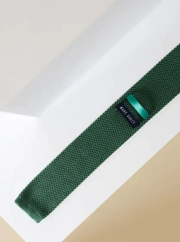 Krawatte Olive Green Gestrickt | Marc Darcy 3 Krawatte Olive Green Gestrickt | Marc Darcy – Bild 3