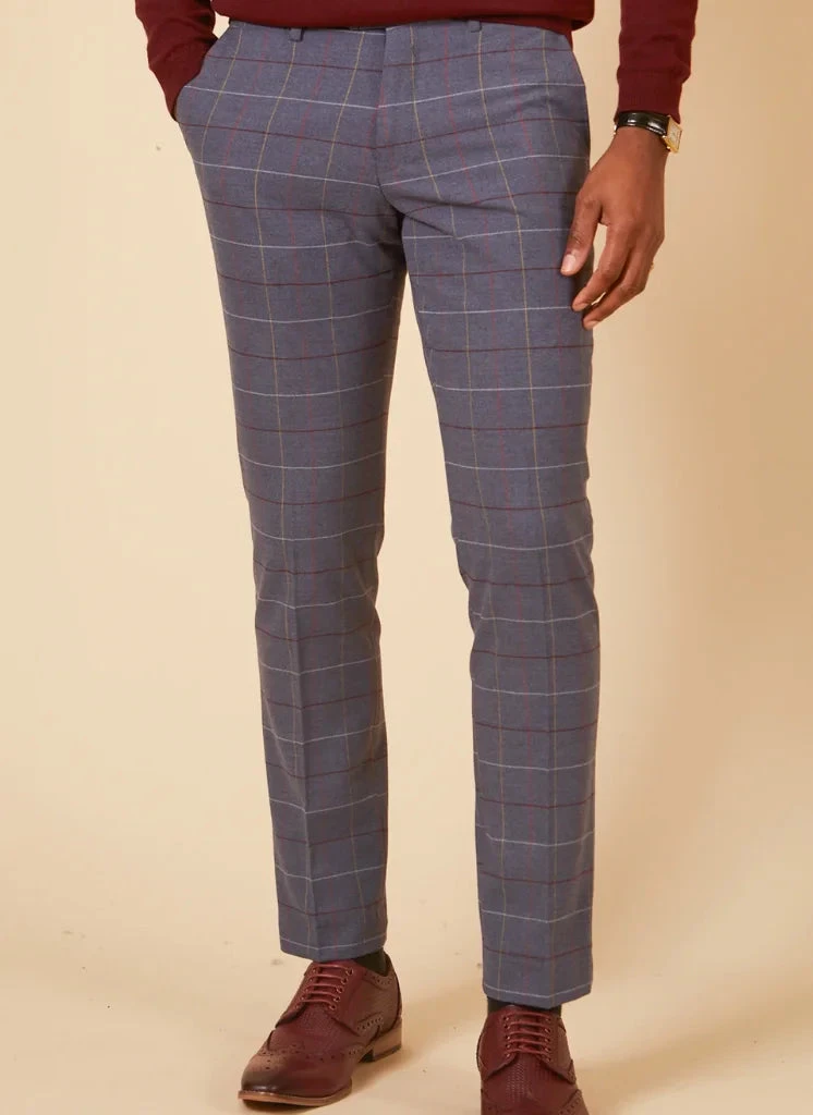 Marc Darcy - Hose Drake Sky Blue Karomuster 1 Marc Darcy - Hose Drake Sky Blue Karomuster