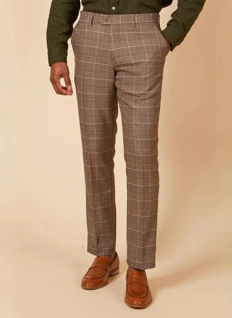 Marc Darcy - Hose Karomuster Beige Ray Tan 1 Marc Darcy - Hose Karomuster Beige Ray Tan