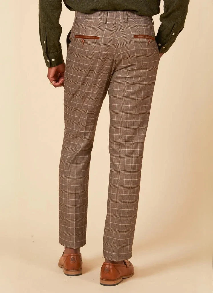 Marc Darcy - Hose Karomuster Beige Ray Tan 2 Marc Darcy - Hose Karomuster Beige Ray Tan – Bild 2