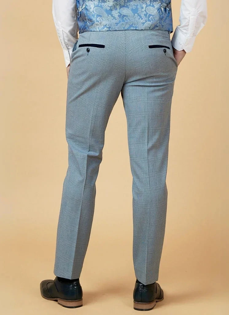 Marc Darcy - Hose Karomuster Hellblau Bromley Himmelblau 2 Marc Darcy - Hose Karomuster Hellblau Bromley Himmelblau – Bild 2