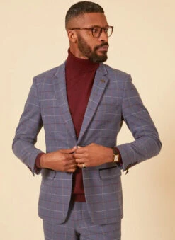 Marc Darcy - Sakko Abbott Blue Tweed Check