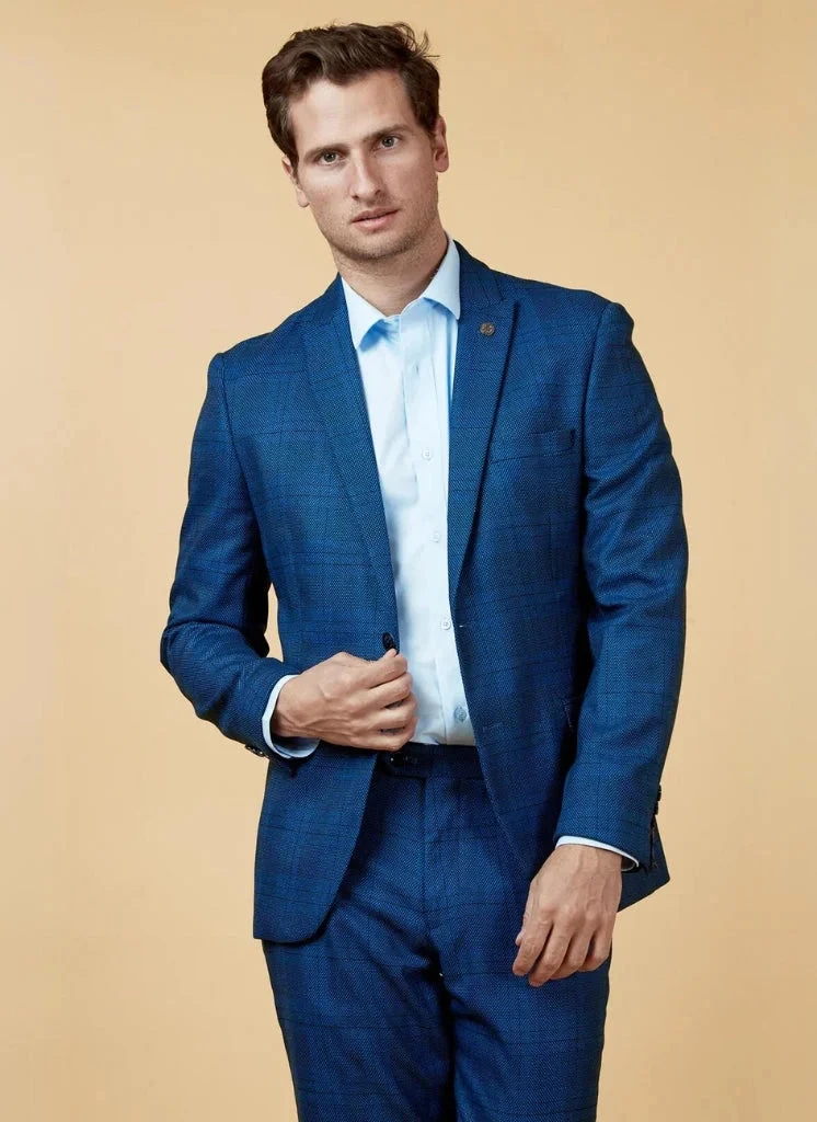 Marc Darcy - Sakko Check Jerry Blau 1 Marc Darcy - Sakko Check Jerry Blau