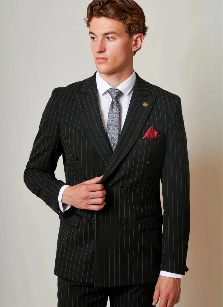 Marc Darcy - Sakko Gestreifter Rocco Black Double Breasted 1 Marc Darcy - Sakko Gestreifter Rocco Black Double Breasted