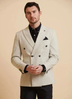 Marc Darcy - Sakko Grant Stone Pinstripe Double Breasted